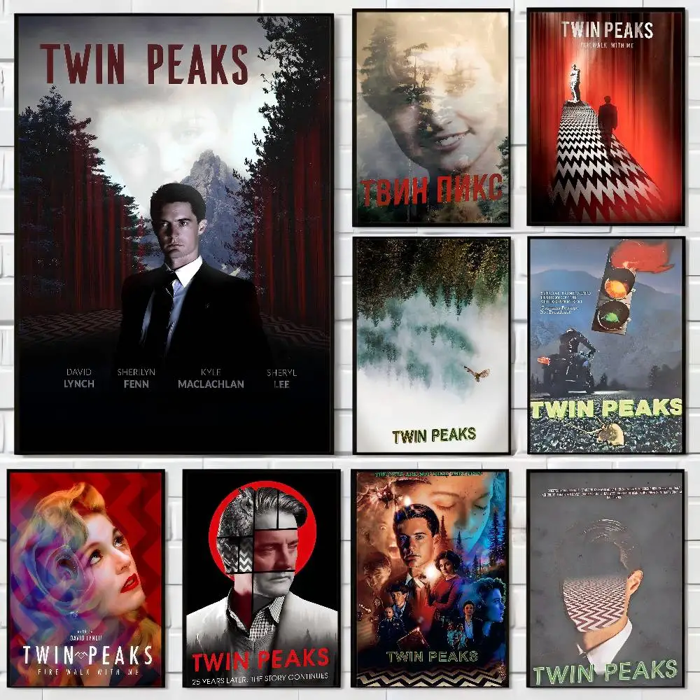

Винтажные постеры T-Twin P-Peaks, липкие белые бумажные принты, постеры, художественные плакаты, наклейки на стену