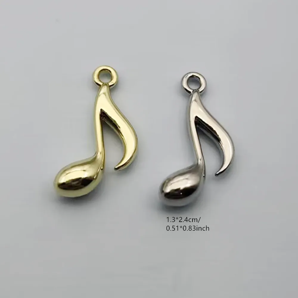 10pcs Music Note Charm for Jewelry Accessories Diy Making Earring Bracelet Keychain Pendant Craft Supplies