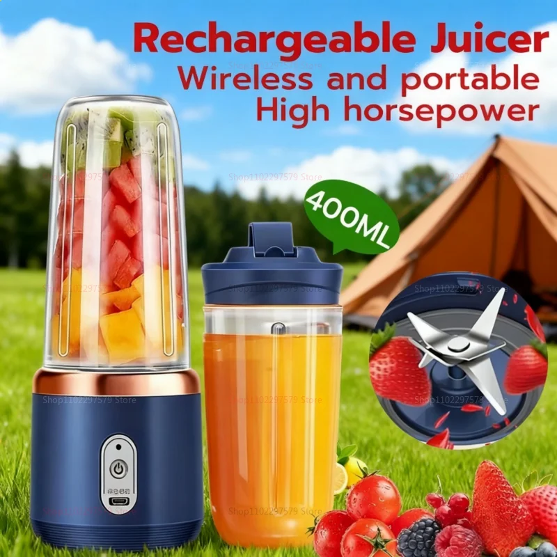 Spremiagrumi portatile Tazza Frullatore a 6 lame Bottiglia Spremiagrumi per frutta per uso domestico Tazza Frullatore per frullato Frullatore USB Ricaricabile Spremiagrumi Utensile da cucina