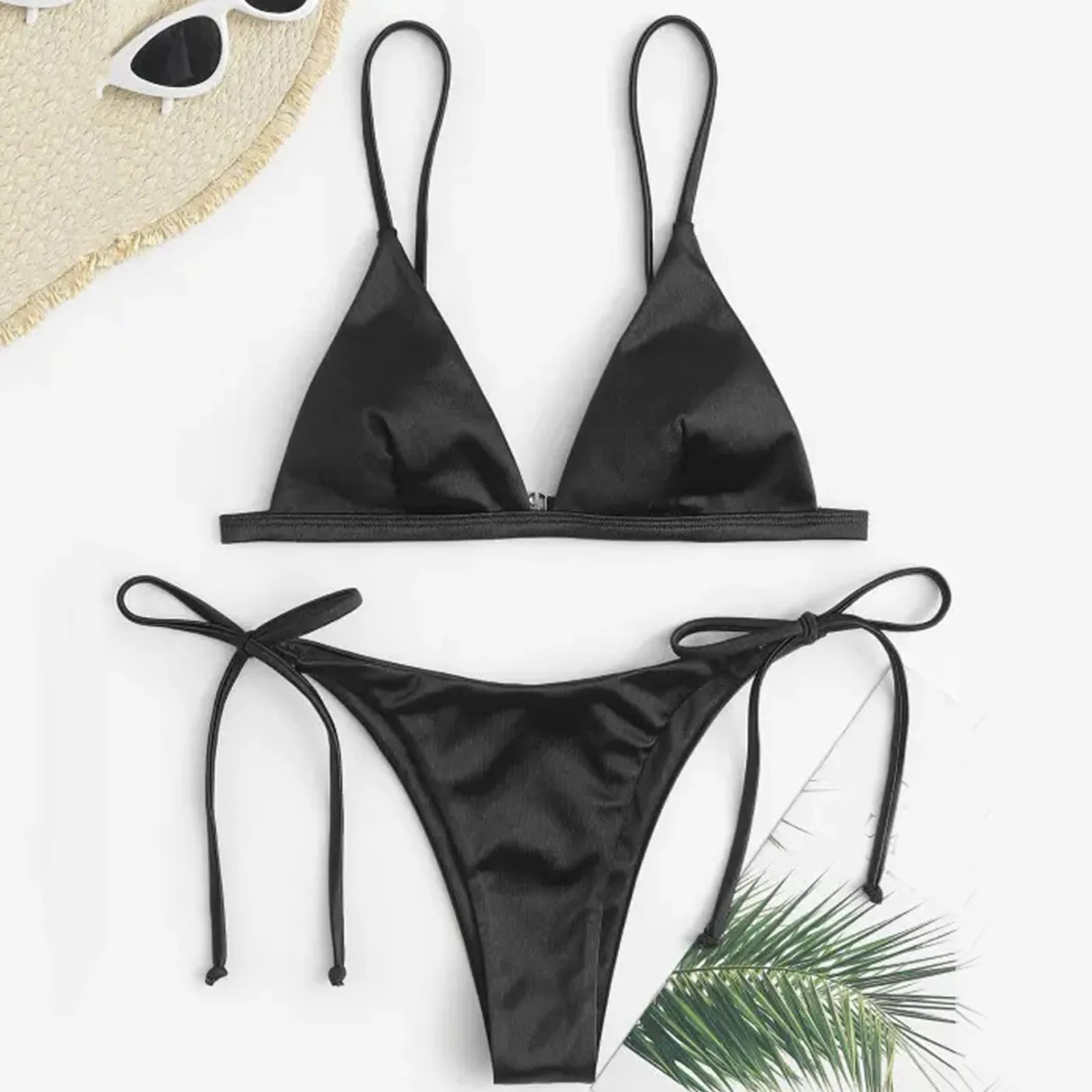 2024 New Fashion Sexy Bikini Solid Swimsuit Women Swimwear Push Up Set Brazilian Bathing Suit Summer Beach Wear Swimming