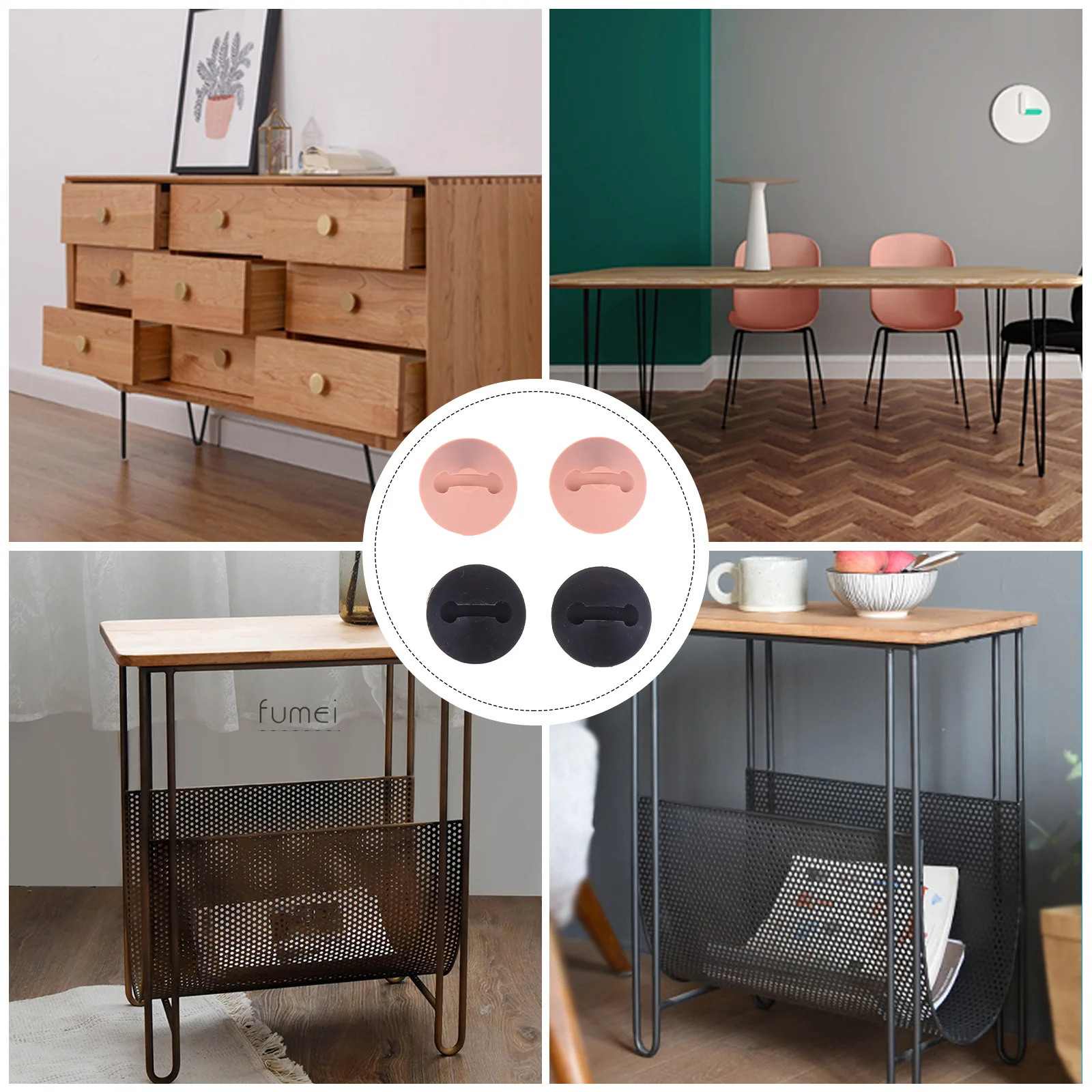 

4Pcs Hairpin Table Leg Protectors Silicone Caps Furniture Leg Floor Protective Pads Chair Desk Desk Protective Pads