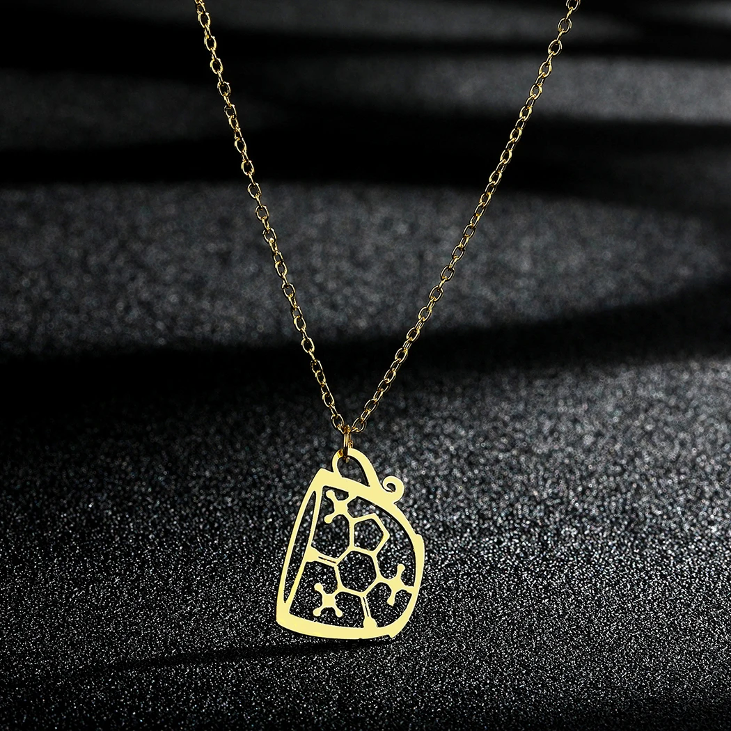 Todorova Stainless Steel Cup of Caffeine Choker Pendant Necklace For Women Men Coffee Lover Molecule Jewelry Gift