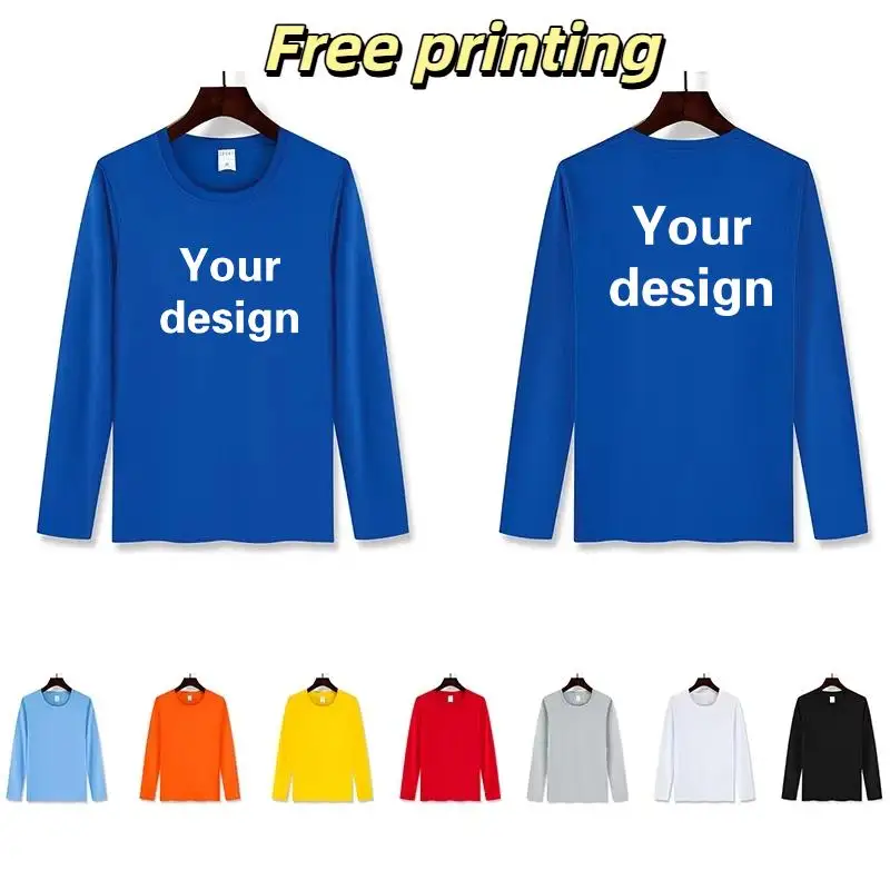 Image of Sommer Schnelltrocknen Männer langärmeliges T-Shirt gedruckt Logo benutzerdefinierte Foto personalisierte Design Muster DIY Laufen Sport Top