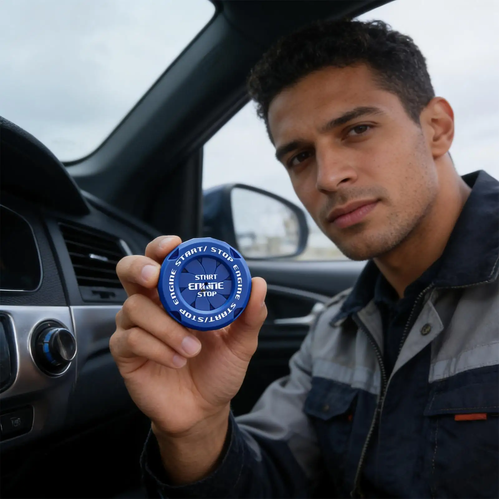 

Car Start Stop Button Cover Carbon Fiber Decal Anti Scratch Start Button Cover For Drivers Enthusiasts Auto Detailers Daily