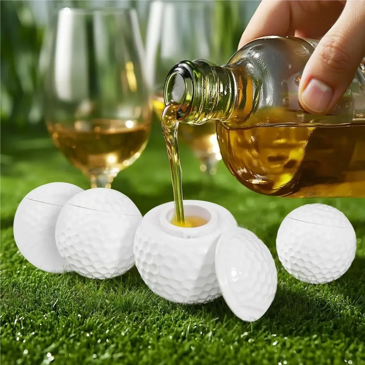 3Pcs Golf Ball Shot Glasses with Lid 1.5 Oz Golf Ball Shaped Shot Creative Gifts Easy to Clean