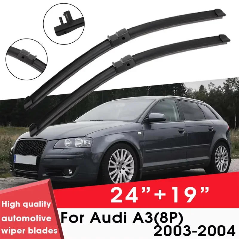 

Car Wiper Blade Blades For Audi A3(8P) 2003-2004 24"+ 19" Windshield Windscreen Clean Naturl Rubber Cars Wipers Accessories