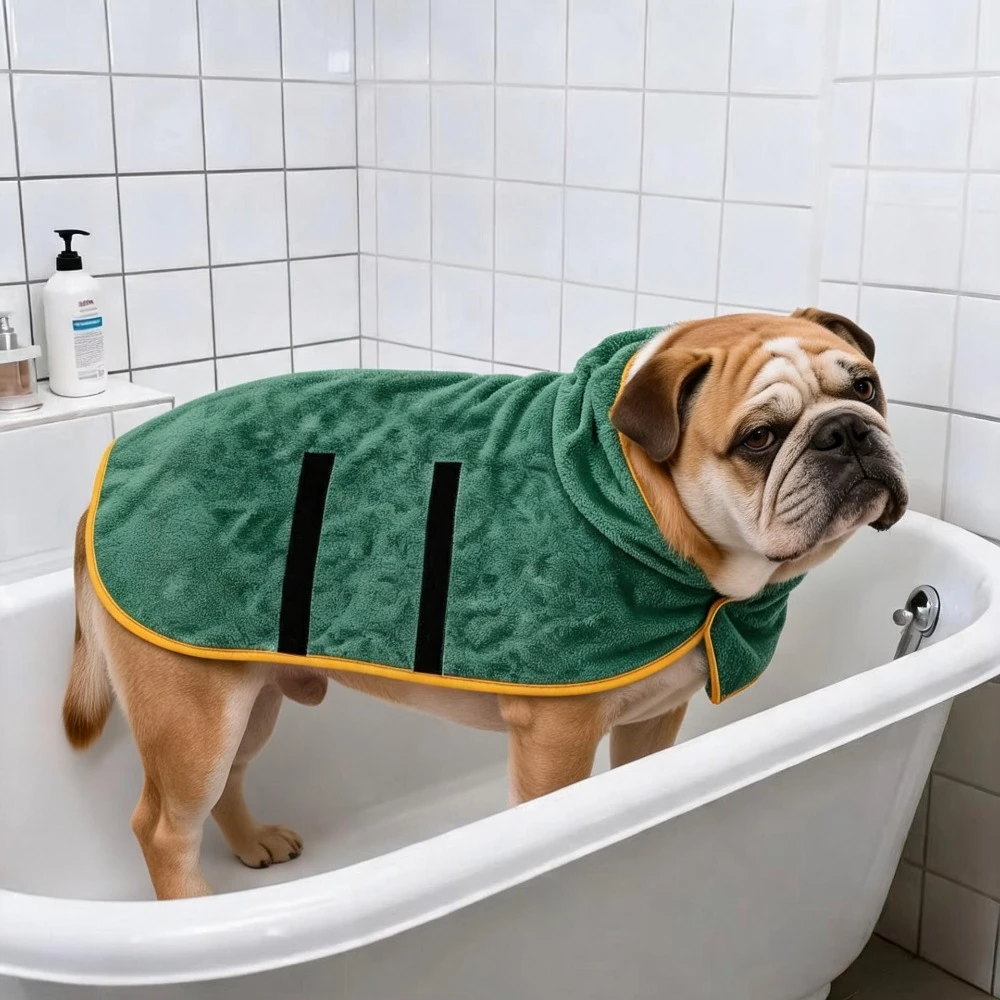 Dog Bathrobe Microfiber Super Absorbent Quick Drying Thick Four Seasons Pet Towel for Small Medium Large Dogs Bathing Supplies