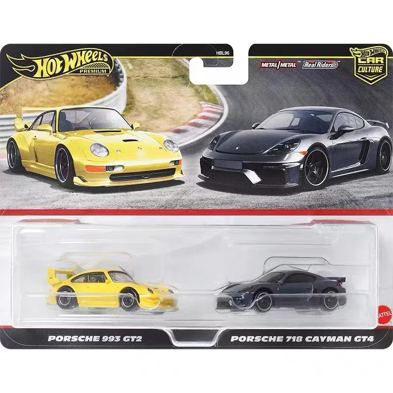 Hot Wheels Hot Wheels รถคู่ชุด Porsche Nissan Audi Rx7 เหล็กด้านล่างยางยางรถวัฒนธรรม Hbl96