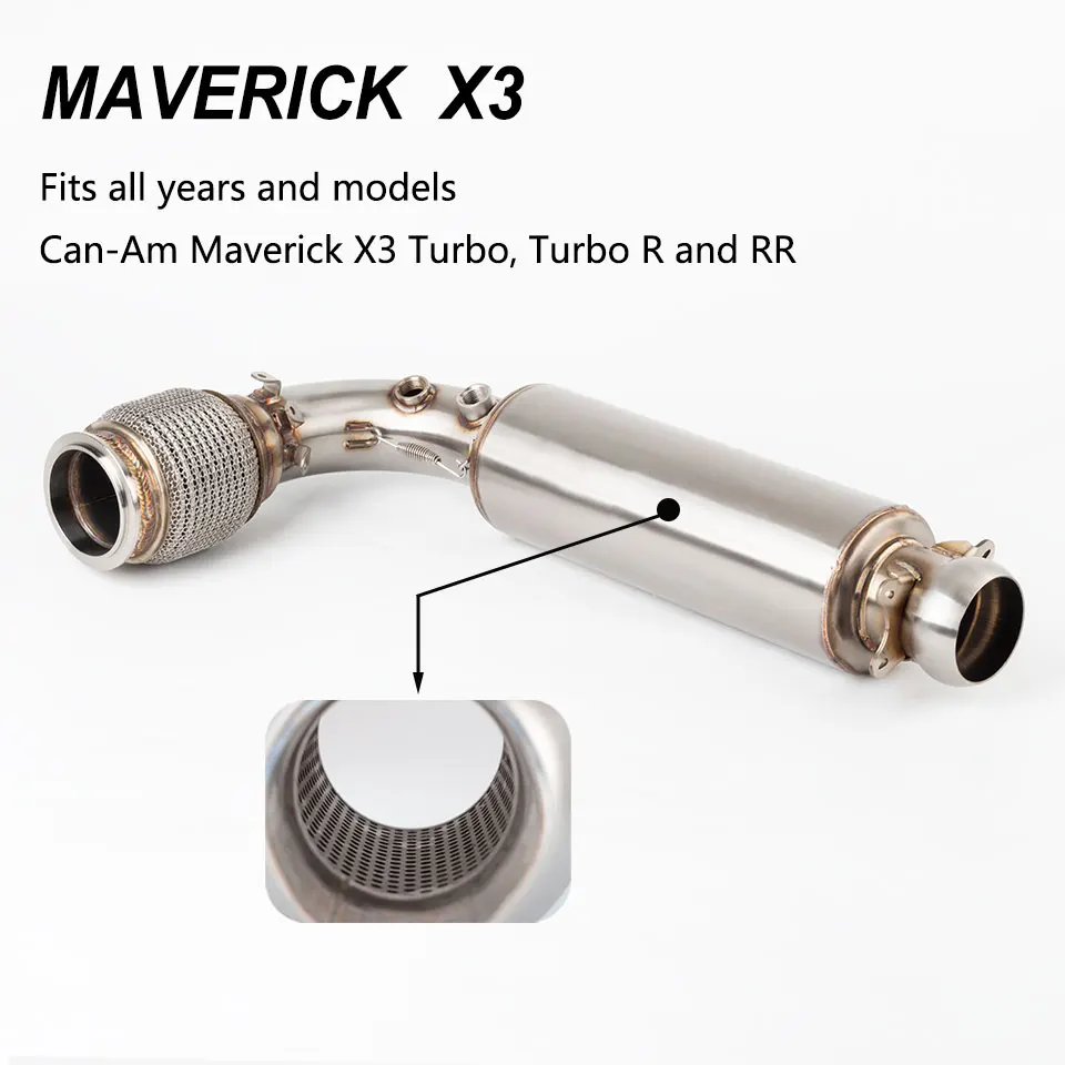 

Motorcycle ATV UTV exhaust muffler mid pipe for Can Am Maverick X3 Turbo R & RR Max X3 Turbo Maverick X3 exhaust 2017-2025