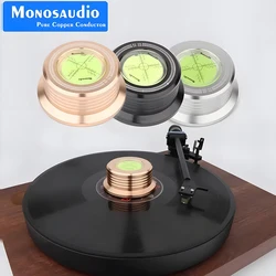 Premium 50HZ 60HZ 3-in-1 Aluminum Alloy Record Clamp with Vibration Balancing for Turntables and Phonographs