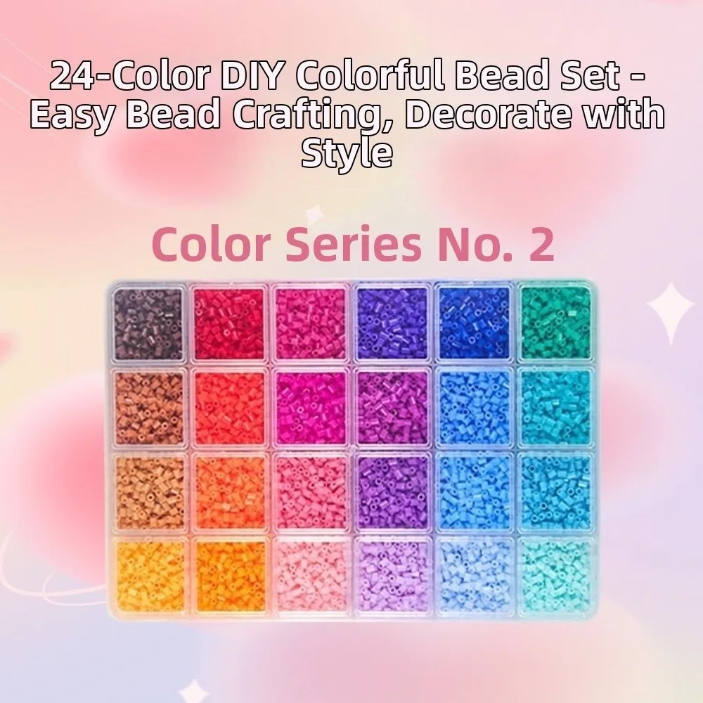 New 2.6mm Perler Hama Beads Kit Handmade Crafts Decor DIY Make Puzzle 3D Puzzle Beads 24Colors Premium Small Bean Hama Beads Box