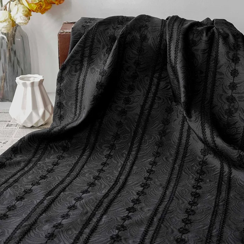 Solid Color Embroidery Plum Blossom Jacquard Fabric Retro Style Elegant Qipao Horse Face Skirt Jacket Color Woven Pillow Fabric