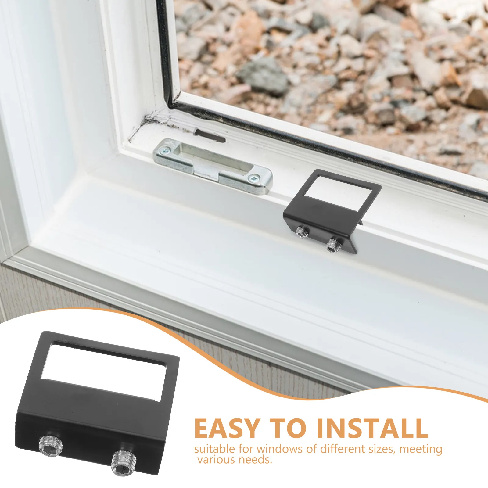 No-Drill Adjustable Safety Sliding Window Lock Limiter Key Lock Security Buckle for Living Room Bedroom Patio