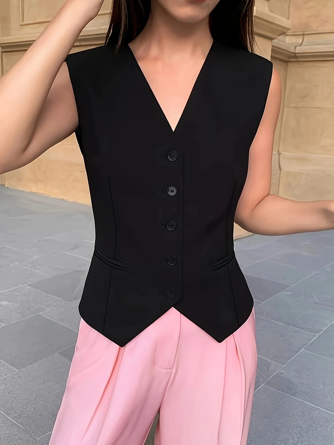 

Vintage Plaid Suit Waistcoat Elegant Women's New Lapel Coat Fashion Temperament Design Sense Simple Casual Coat Office Wejackets