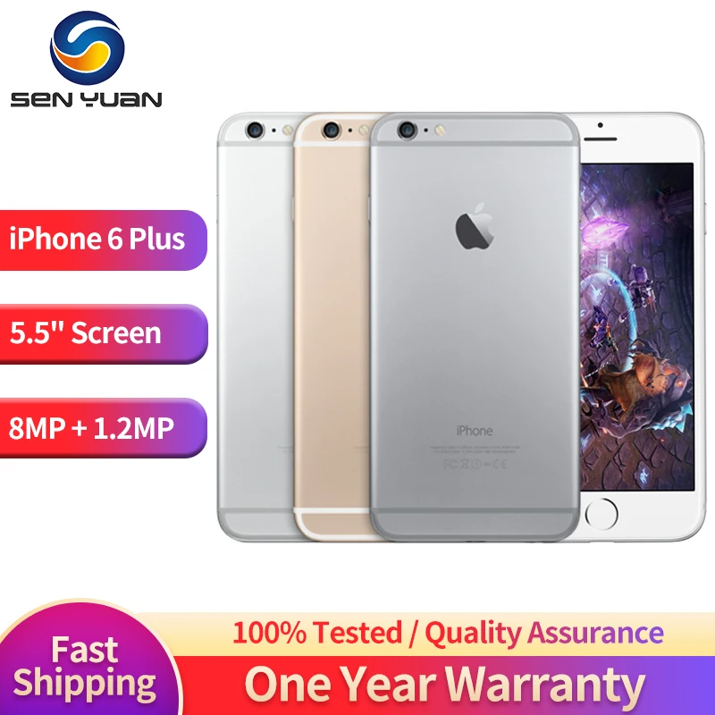 

Apple iPhone 6 Plus 6P Mobile Cell Phone 5.5" 16/64/128GB ROM Dual Core IOS 8MP Camera 3G 4G LTE Original Unlocked 6 plus phone