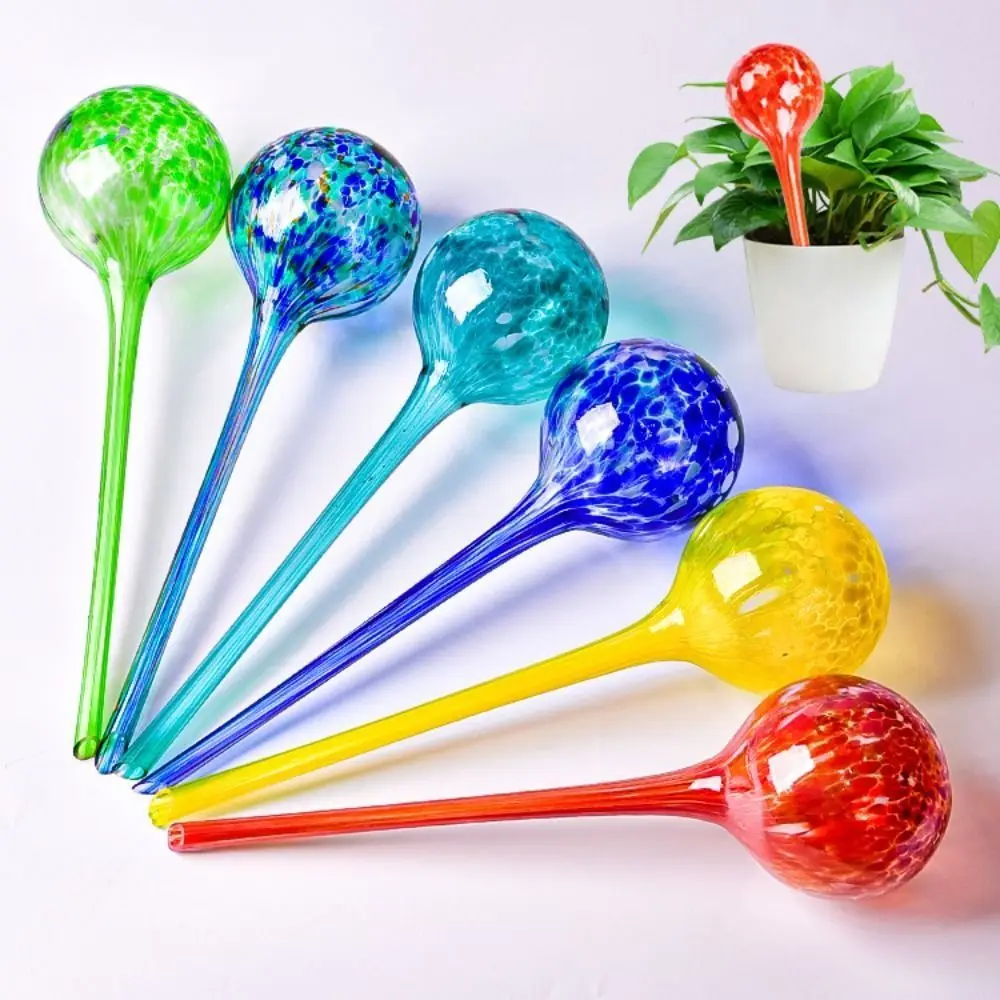 

Glass Automatic Plant Watering Ball 100ml Colorful Plants Drip Irrigation Bulb Shape Automatic Watering Spike Outdoor Potted