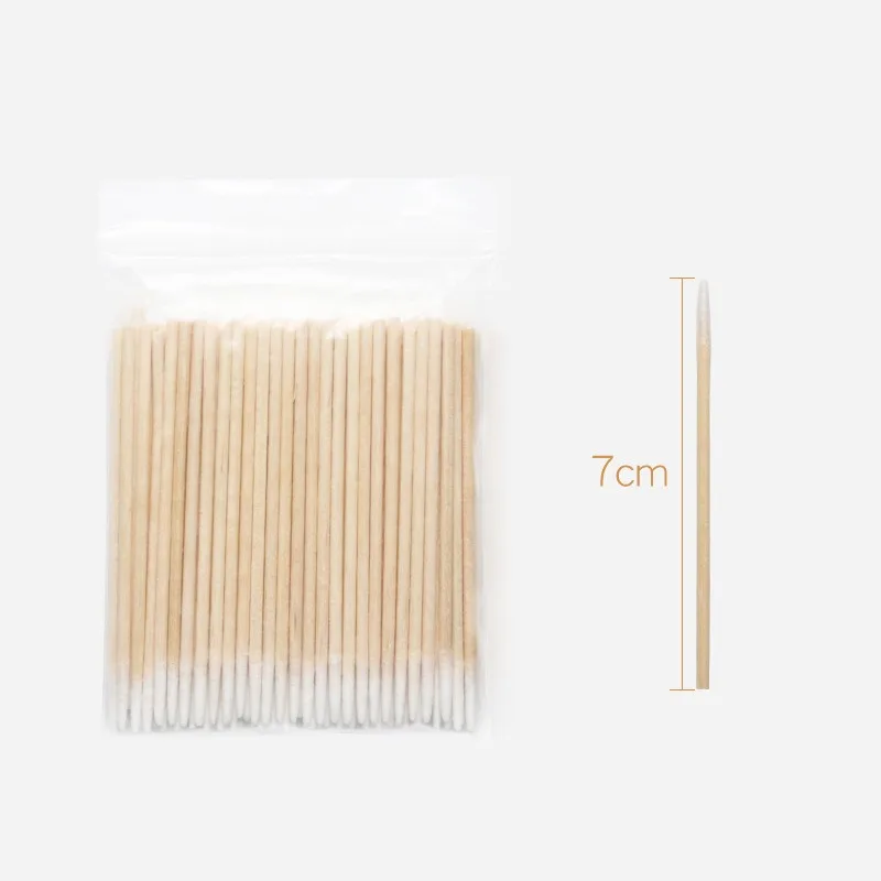 100/300pcs Disposable Wooden Micro Bud Swabs Lint Free Eyelash Extension Glue Removing Tools Makeup Mini Brush