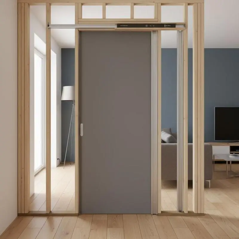 

Sliding Door Mounting Hardware 24-36in x 80in For Living Room Bedroom Office, Two-Way Soft Close Mechanism Smooth Quiet Operation Easy Installation Galvanized Steel Construction