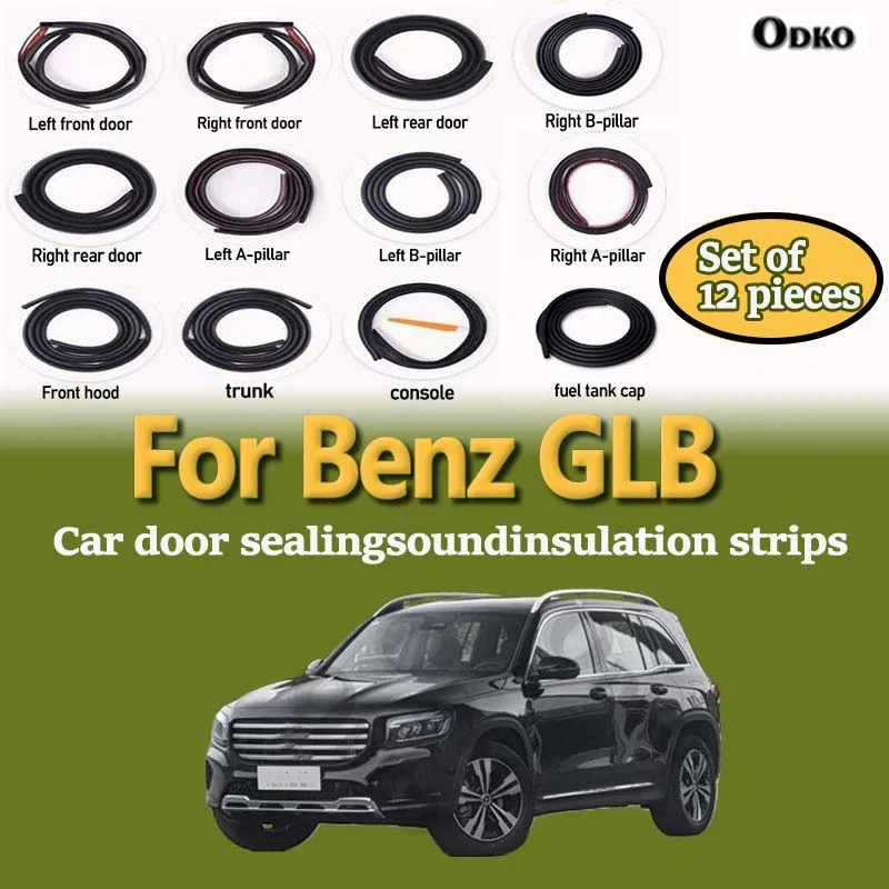 Car Door Seal Strip Rubber Noise Insulation Dustproof Seal Strip Not easy to Fall off For Mercedes Benz GLB Car Accessories