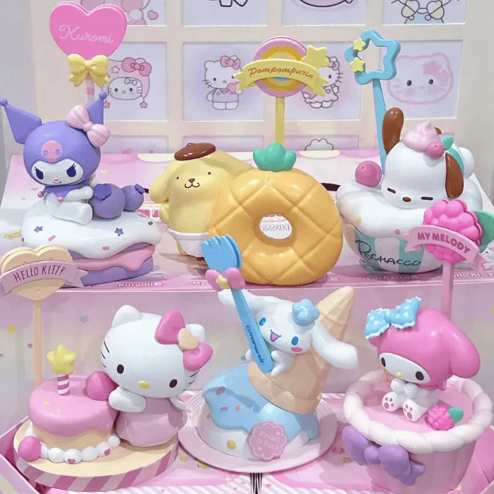 

Sanrio Characters Dessert Note Holder Cinnamoroll Kuromi Hello Kitty Blind Box Gifts Toy Model Anime Figure Collect Ornaments