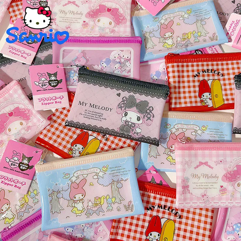 Обмеженная серия Sanrio, держатель для карт на молнии Kuromi My Melody, кошелек из ПВХ, 12x7,5 см, чехол для паспорта с несколькими карманами, милый органайзер для путешествий Обмеженная серия Sanrio, держатель для карт на молнии Kuromi My Melody, кошелек из ПВХ, 12x7,5 см, чехол для паспорта с несколькими карманами, милый органайзер для путешествий