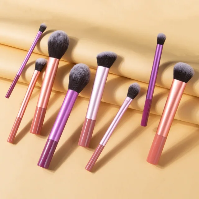 Makeup Brush Kit Soft 8pcs Synthetic Hair Make Up Brushes Foundation Blush Eyeshadow Cosmetic Makeup Tools 3