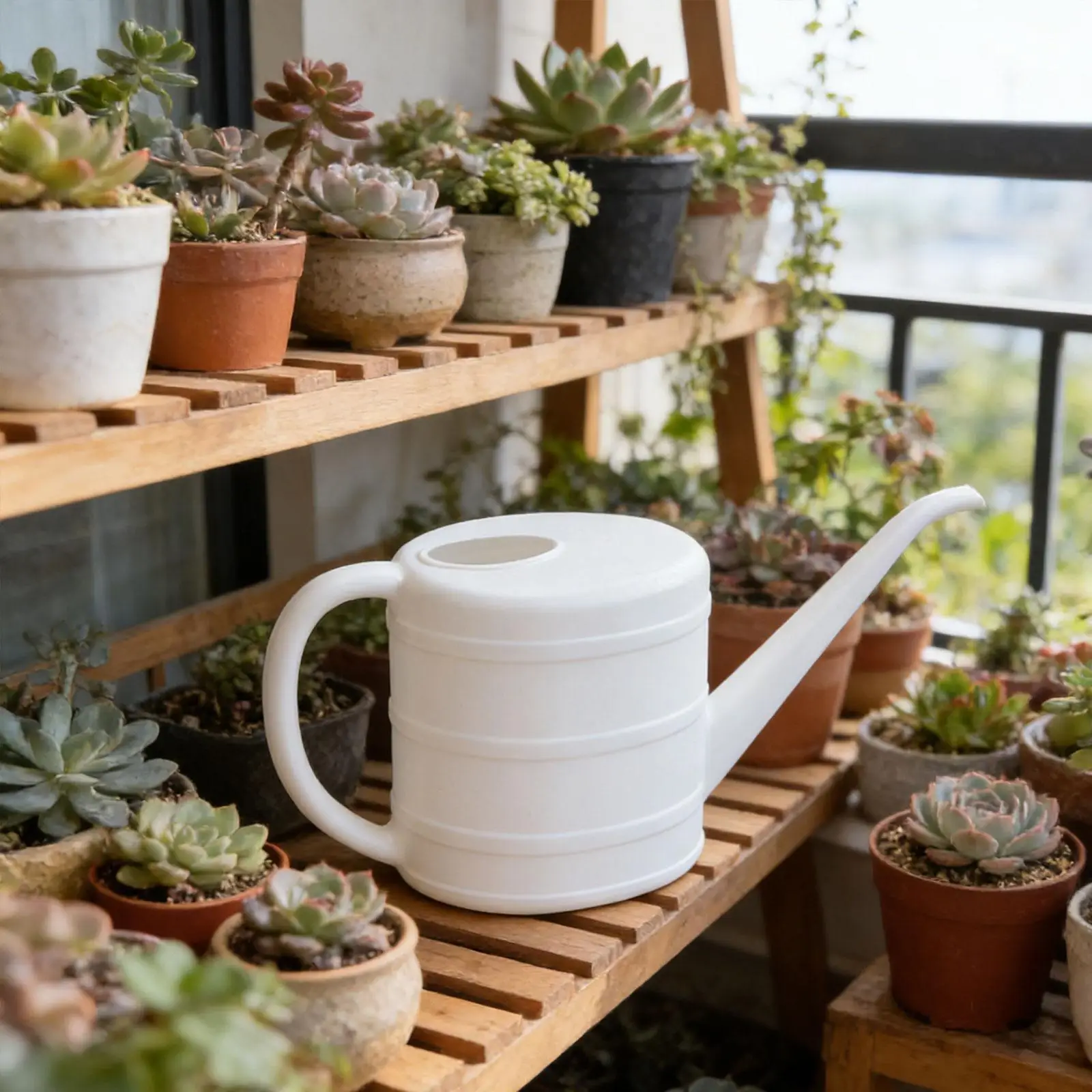 Flower Watering Can Ergonomic Handle Multifunctional Portable 2L Sturdy Watering Kettle for Office Greenhouse Flowers Gifts