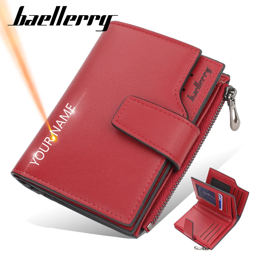 

Baellerry New Short Women Wallets Zipper Card Holder Female Purses High Quality Coin Pocket Buckle Wallet For Women