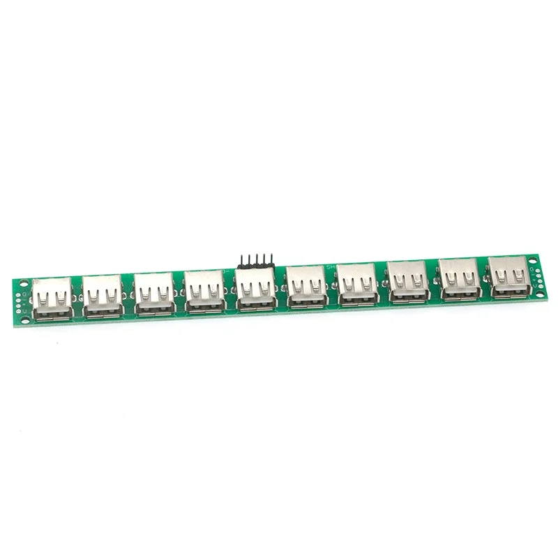 USB2.0 female 10-connected test board USB adapter board PCB Converter Adapter Breakout Board 180 Degree Vertical view 3