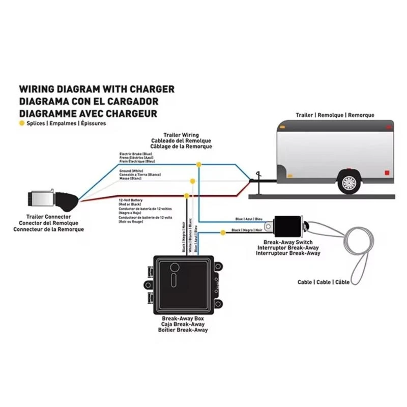 

U13C High Performances 12V Trailer Emergency Brake Waterproof & Corrosion Resistant with LED for Secure Towing