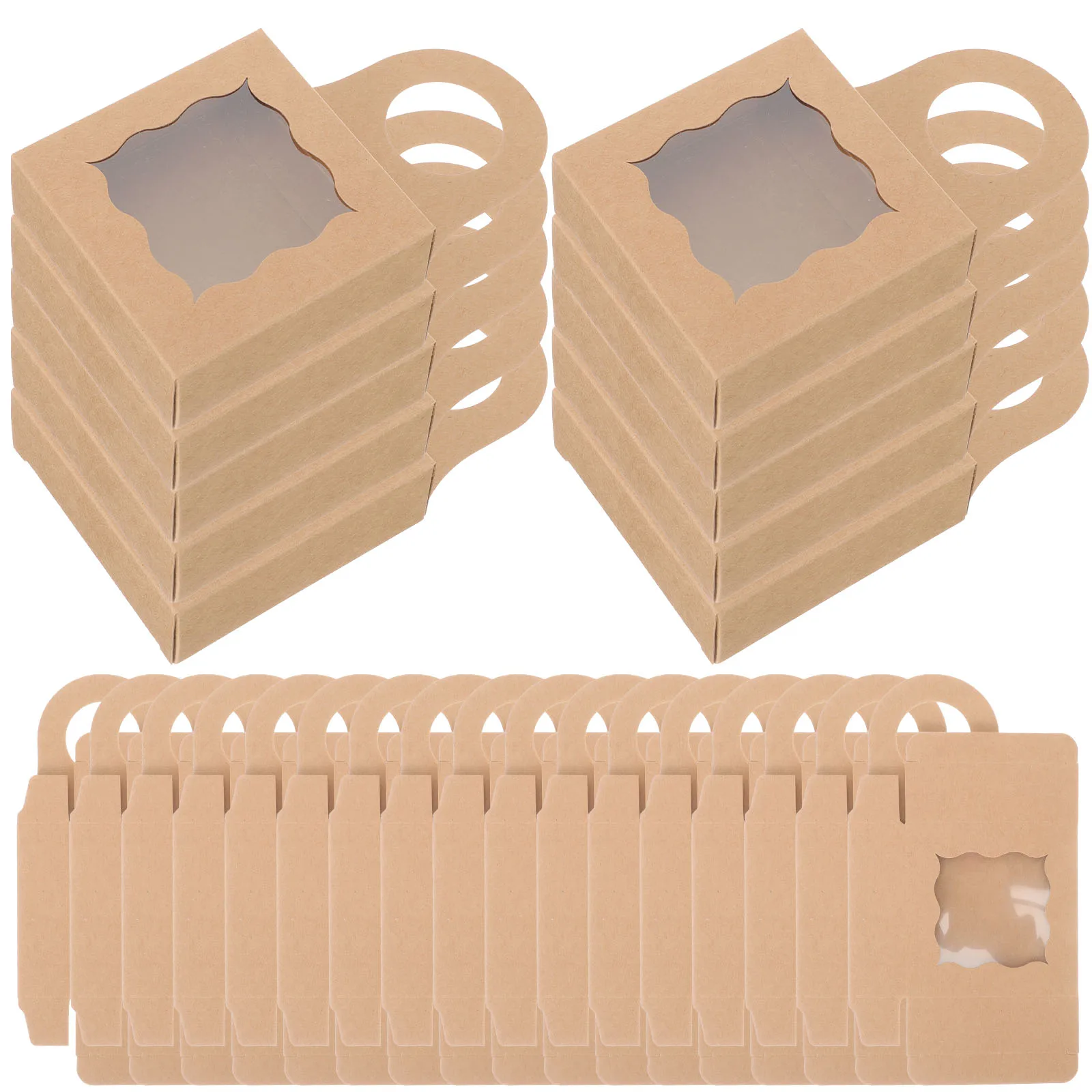 

25Pcs Wine Bottle Box Heavy Duty Kraft Paper Gift Box with Window for Wine Storage Organizer Portable Bottle Case for Outdoor