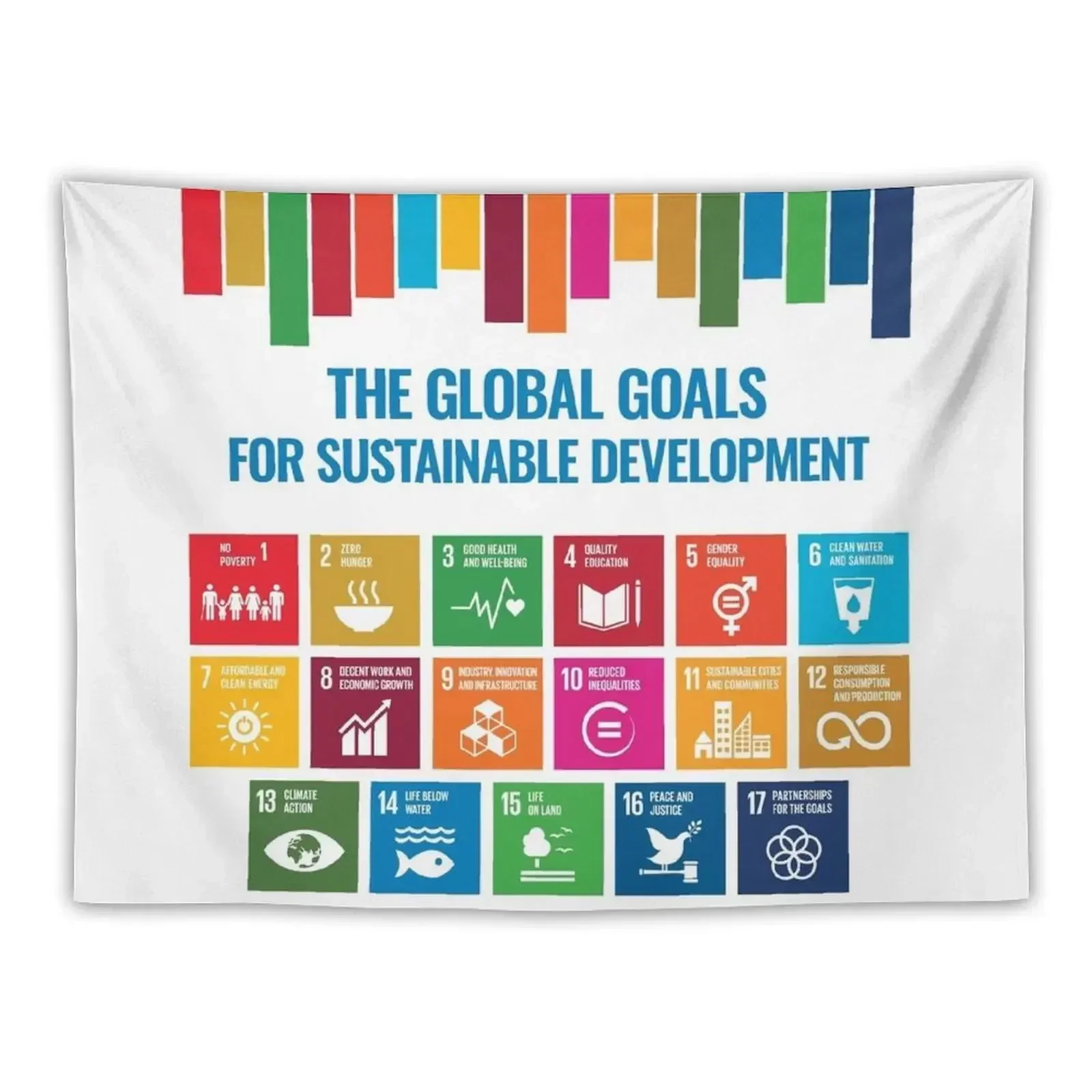 

The Global Goals for Sustainable Development - UN Sustainable Development Goals SDGs 2030 Tapestry For Bedroom Tapestry