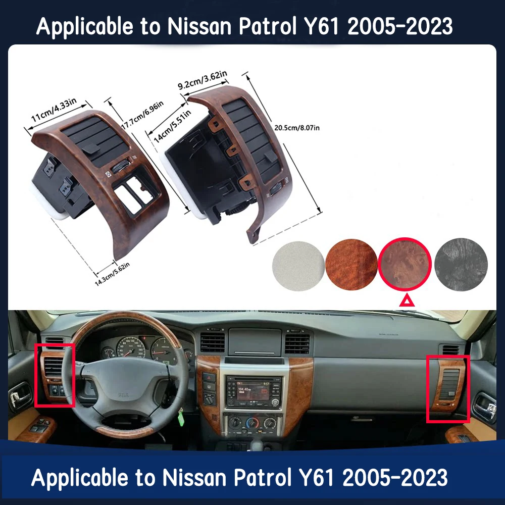 

Suitable for Nissan Patrol Y61 Car Models 2005-2023, Air Conditioning Interior Accessories, Air Conditioning Grille, Dashboard Panel, Air Outlet