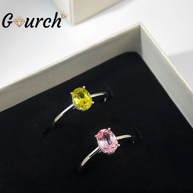 

Кольцо с муассанитом Gourch 1CT Padparadscha/Canary Yellow/Ruby, кольцо, выращенный в лаборатории драгоценный камень, стерлинговое серебро S925 для женщин, ювелирные изделия