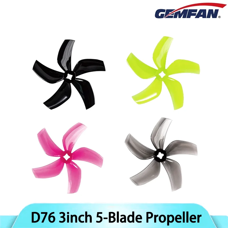 

4Pairs Gemfan D76 Ducted 76mm 3inch 5-Blade FPV Propeller For RC 3inch Cinewhoop Duct Drone FPV Racing Freestyle