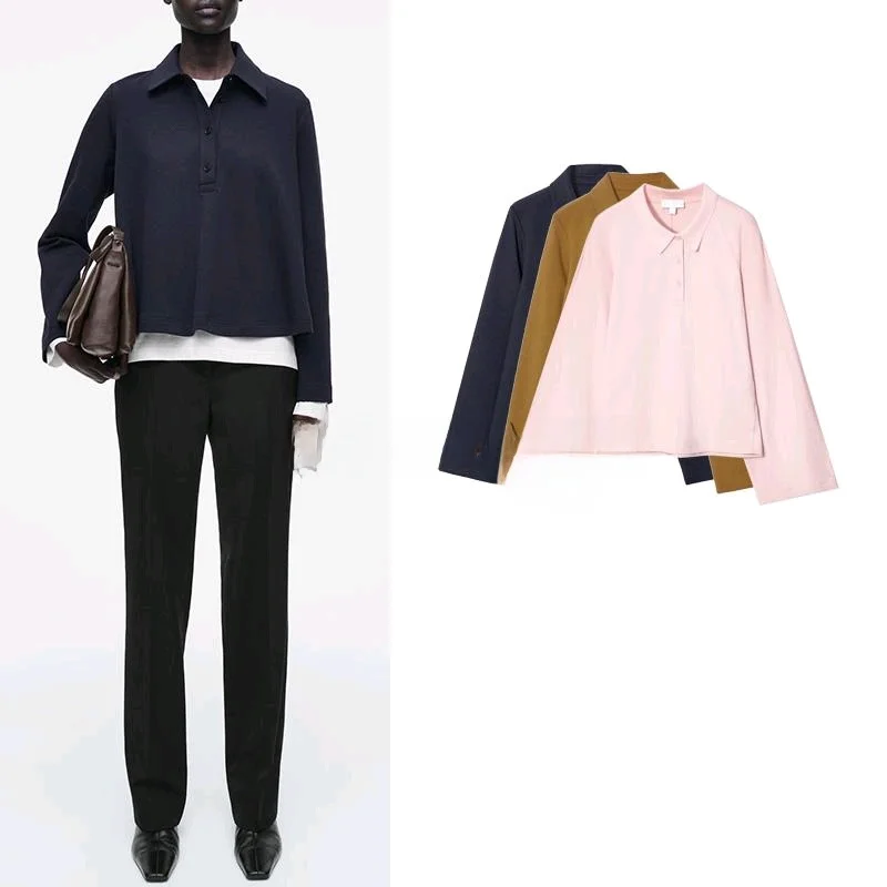 

Women's Casual Sle Long Sve irt Spring New Arrival Button f Plaet Warm Polyester Fiber 00% Regular Fit