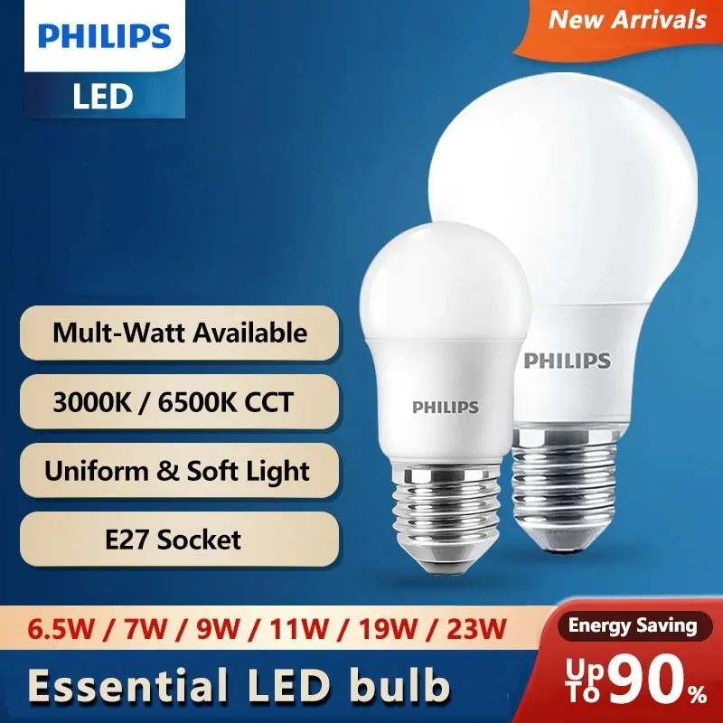 Philips Essential Original Indoor LED Lamps E27 Value LED Bulbs 13W 3000K 6500K White Light 220V‑240V
