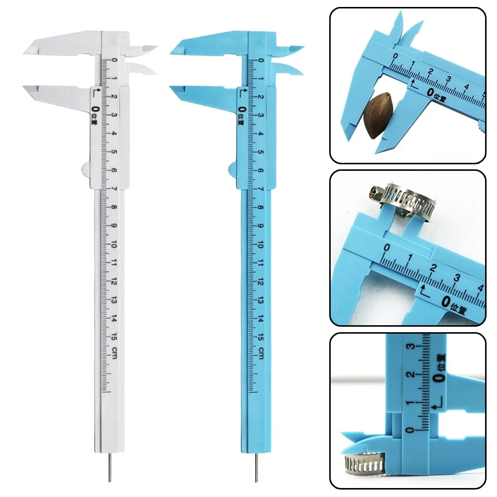 พลาสติก Vernier เครื่องวัดเส้นผ่าศูนย์กลาง 0-150 มม.รูรับแสงความลึกเส้นผ่านศูนย์กลางวัดเครื่องมือ DIY เครื่องมืองานไม้โลหะประปาชุดทํา