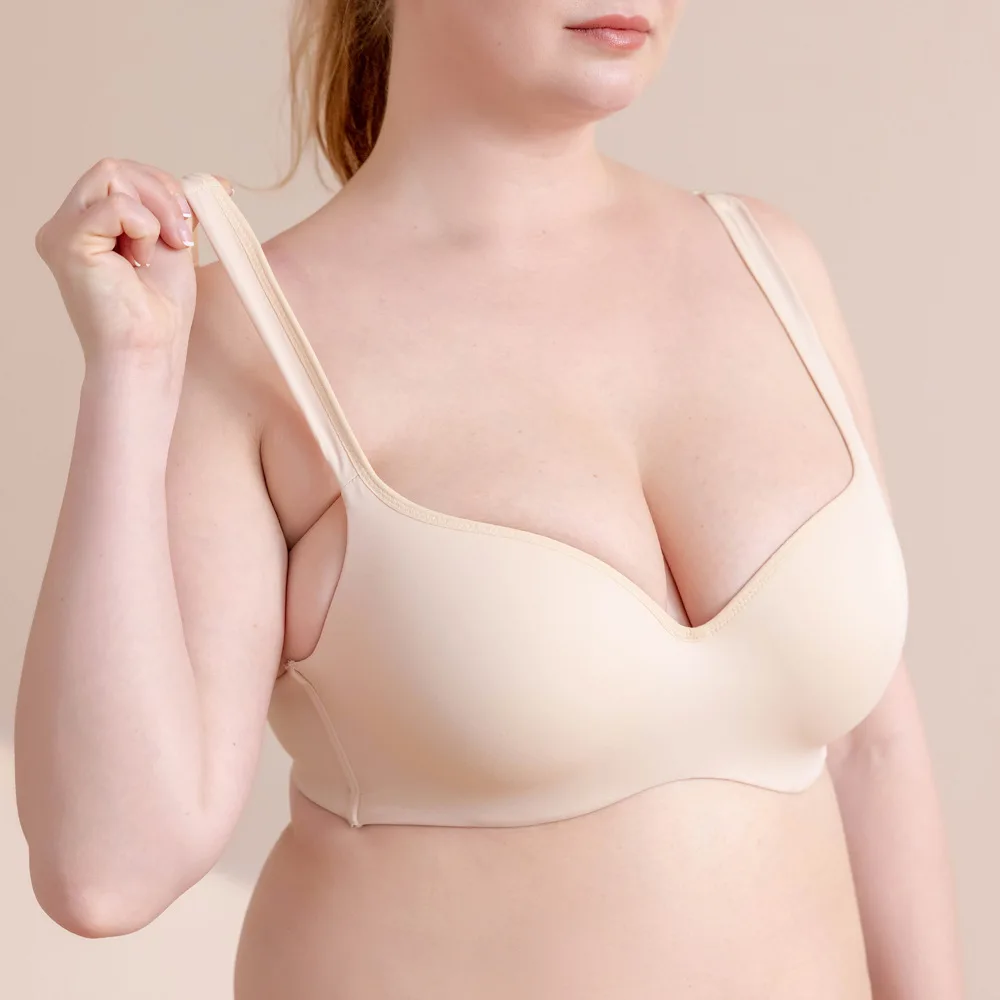 Plus Size Lingerie Underwear For Women Gathered Together Large Chest Anti Sagging Bra Full Cup Breasts Seamless Brasier Mujer