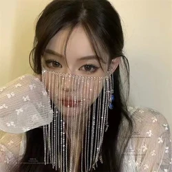 Crystal Chain Mask Rhinestone Fringe Masquerade Mask Bar Nightclub Halloween Christmas Party Costume Jewelry Festival Accessory
