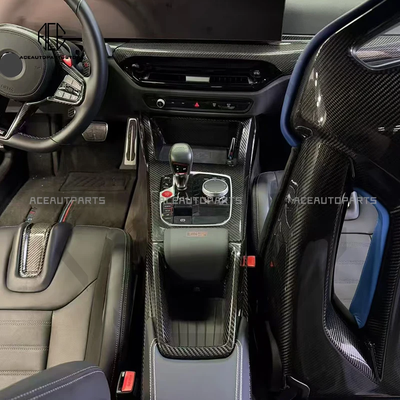 CS CSL Style For BMW G42 G20 G28 G22 G87 G80 G82 Dry Carbon Fiber Center Console Buttons Saddle-style Interior Body Kit