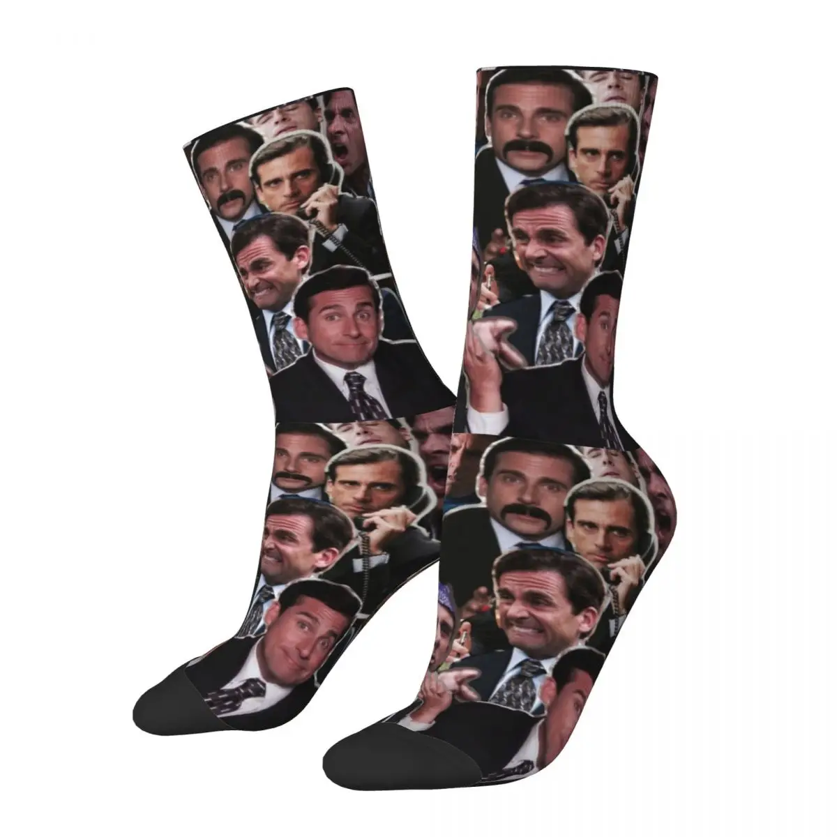 Winter Warm Retro Men\'s Women\'s The Office Michael Scott Steve Carell Socks Funny Tv Non-slip Football Socks