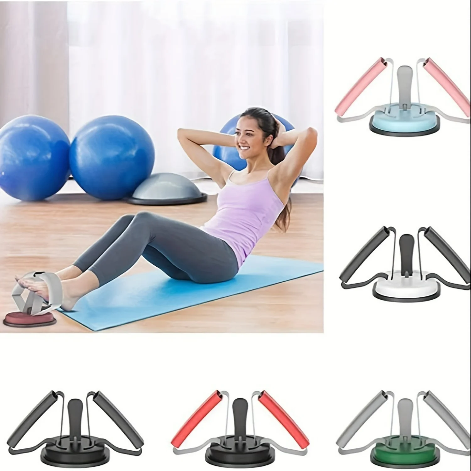 Effective Portable Sit-ups Assistant Device with Powerful Suction Cup for Intensive Abdominal Fitness Workout and Training Exerc