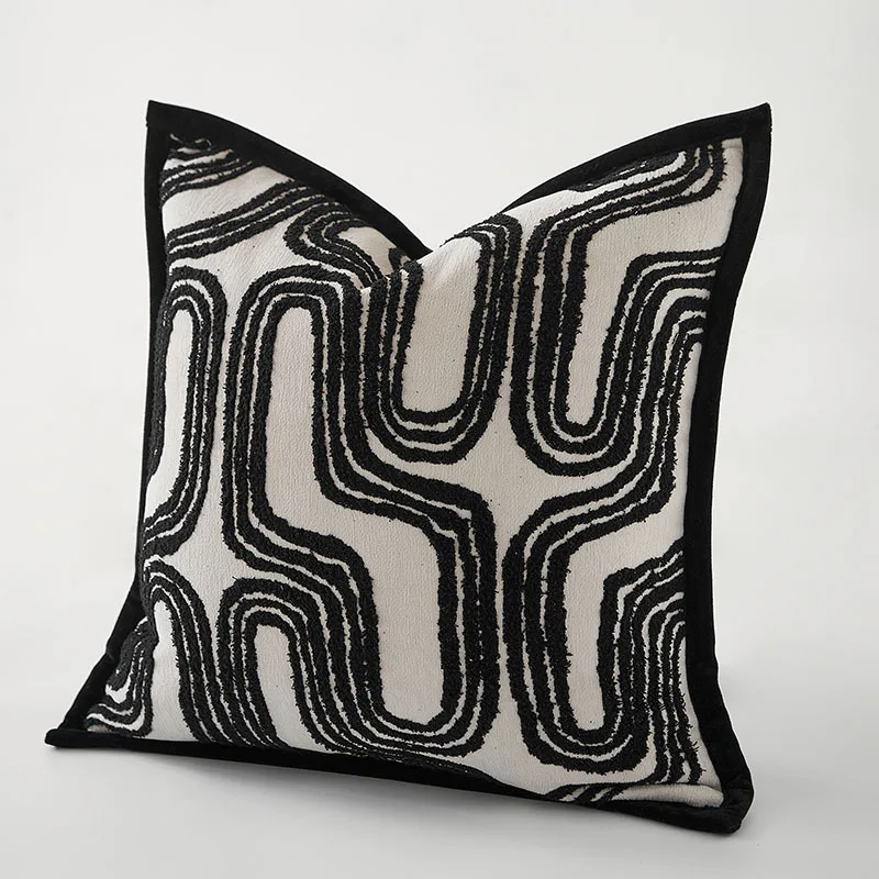 Black Geometric Pillows Abstract Lines Cushion Case Modern Decorative Pillow Cover For Sofa Chair Bedding Home Decorations