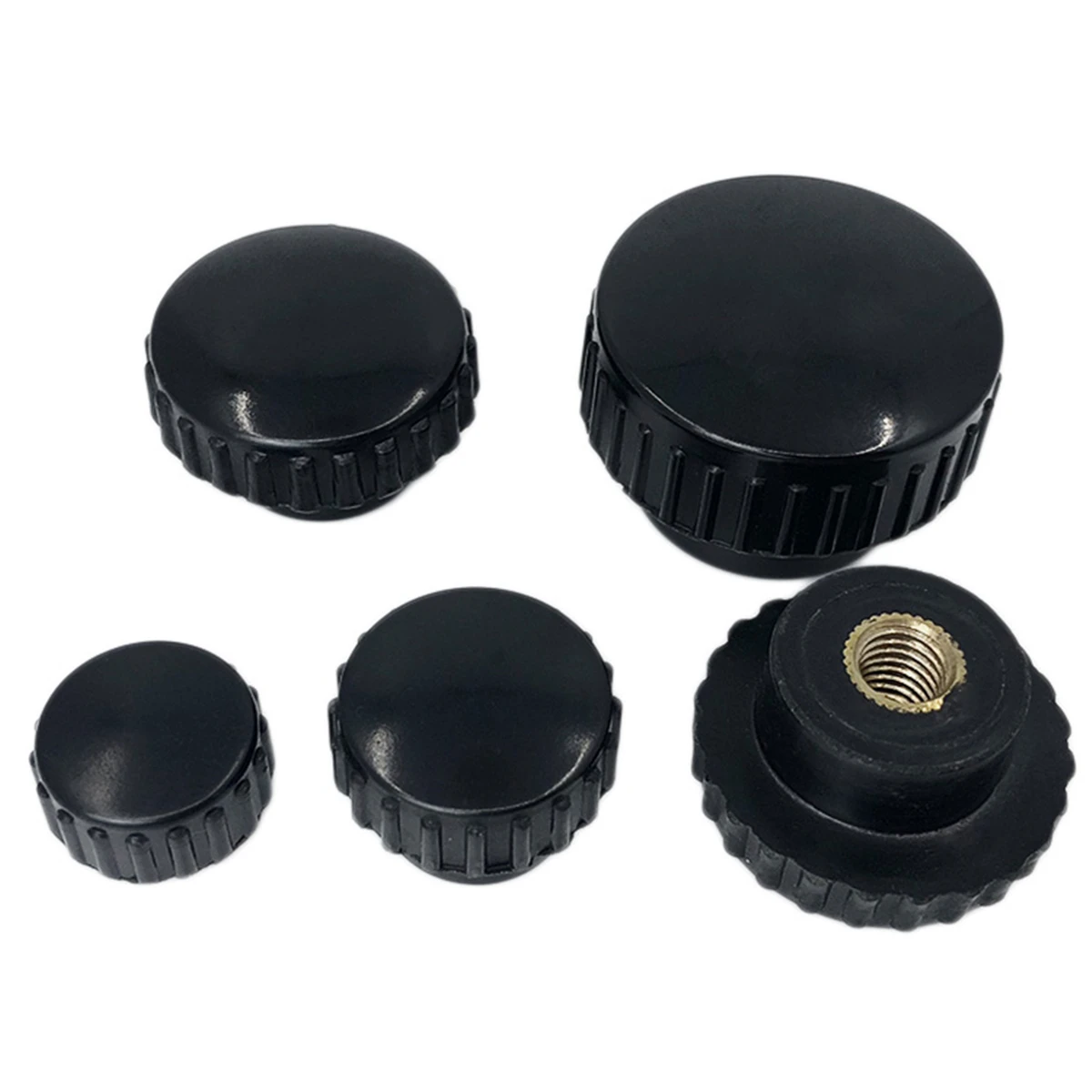 Bakelite Knurled Knob Plastic Round Handle with M5 M6 M8 M10 M12 Female Thread
