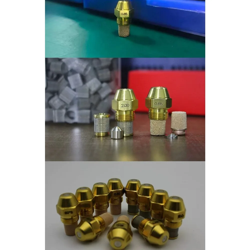 5PCS 60° Solid Spray Diesel Burner Nozzle Brass Fuel Injection Jet 0.3‑6.0USgal/H Replacement for Boiler Heating Furnace