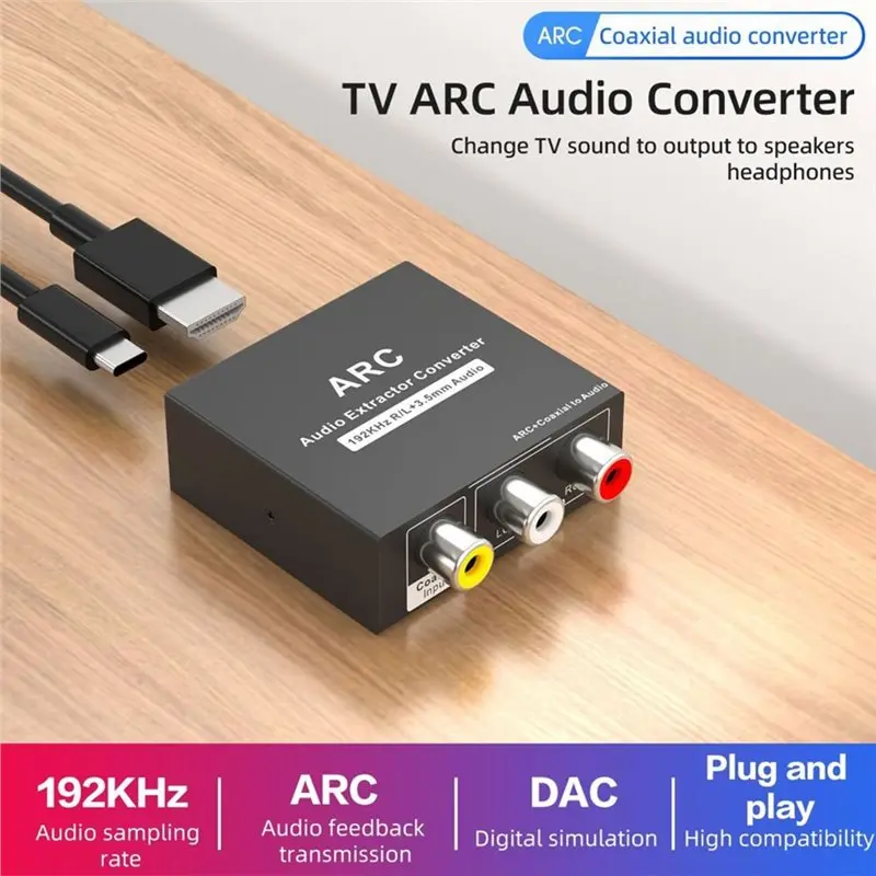 A31T for ARC Audio Extractor Converter Digital to Analog Audio Adapter with Coaxial & RCA L/R Output