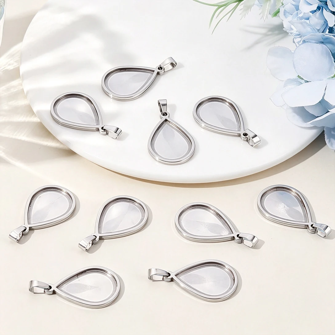 20Pcs Stainless Steel Oval Bla - đánh giá và giá Pendant Blank Bezel
