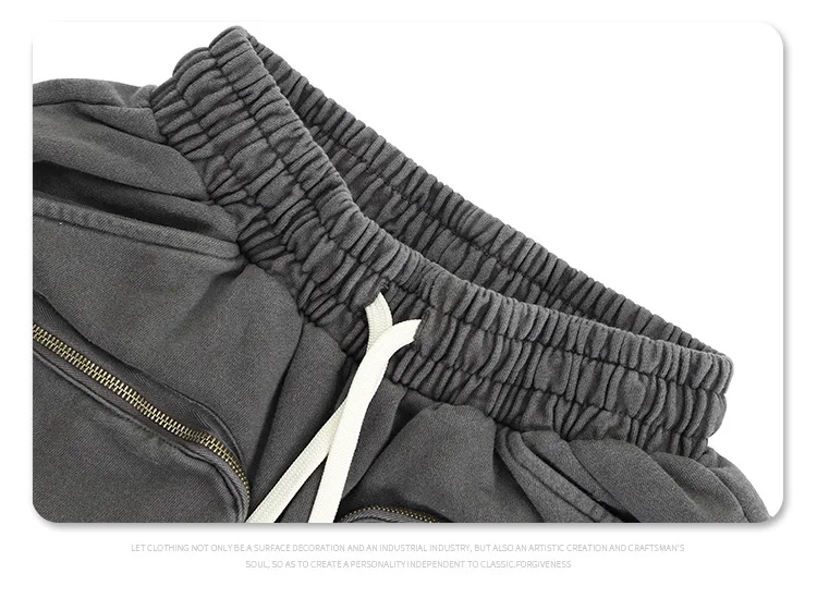 SUPER WAY Shorts Heavyweight Make Old Multiple Pockets Zipper Loose Casual Trend Men Woman Oversized Work Pants Breeches