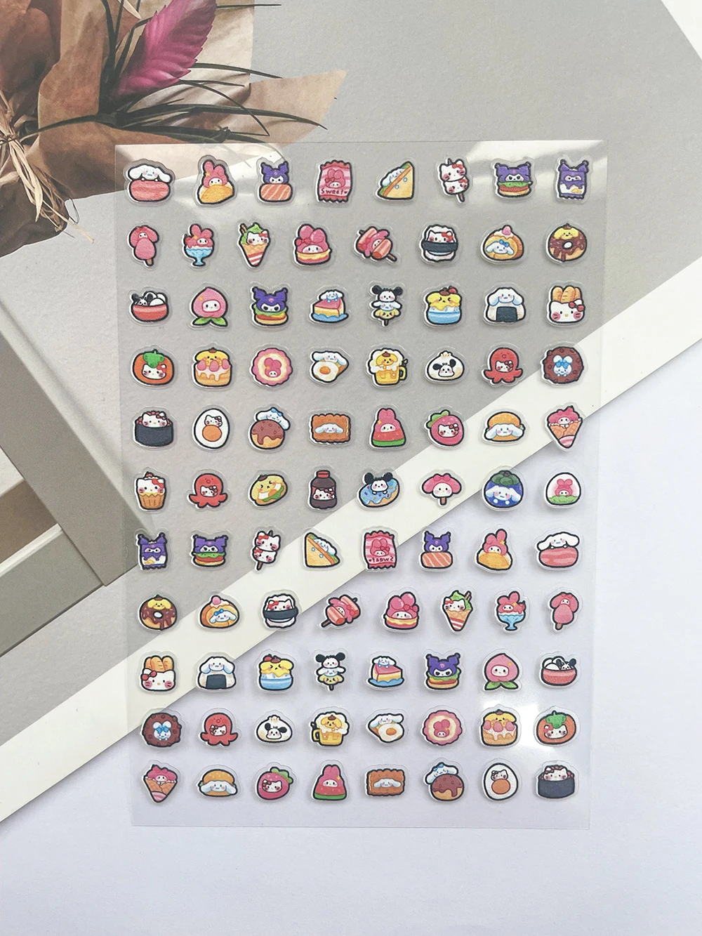 My Melody Hellokitty Pvc Mini Poster Goods Stickers Nail Art Waterproof Diy Phone Case Cup Keyboard Cap Stickers Customizable